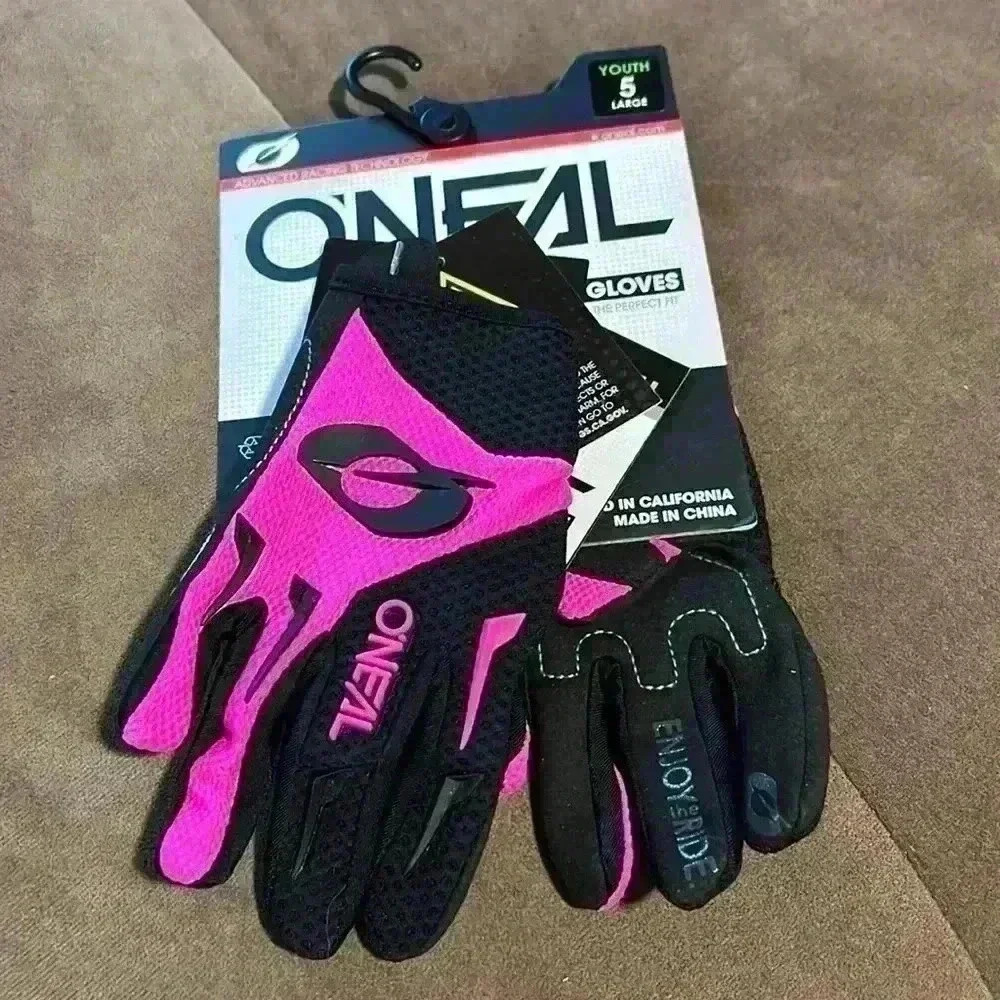 O’Neal Youth Element 5 Large Motocross‎ Gloves New Black Pink